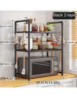 Рафт за микровълнова с три нива черен